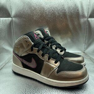 Size 6.5Y Nike Air Jordan 1 Phat GS Silver Berry Black Kids Sneakers 454659-013